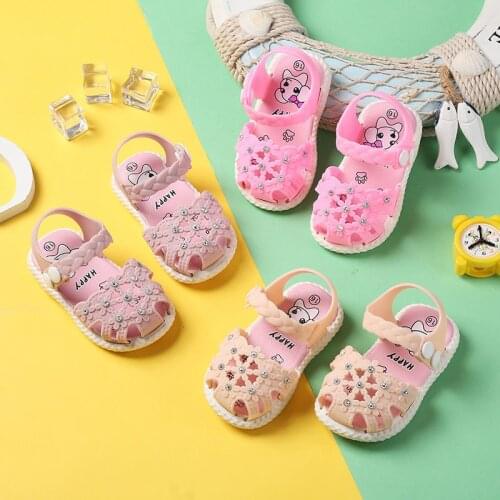 Sandals for girls Baotou beach shoes 1-3years old children non-slip soft bottom childrens sandals non-slip summer sandals