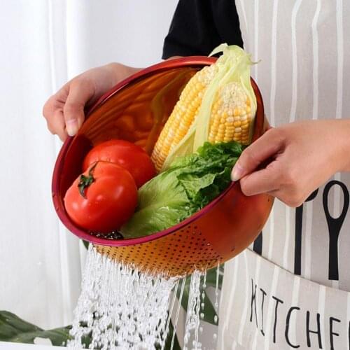 New 1 Pcs Strainer Basket Rice Stainless Steel Washing Filter Rose Gold Strainer Colorful Basket Sieve Drainer Kitchen Gadget