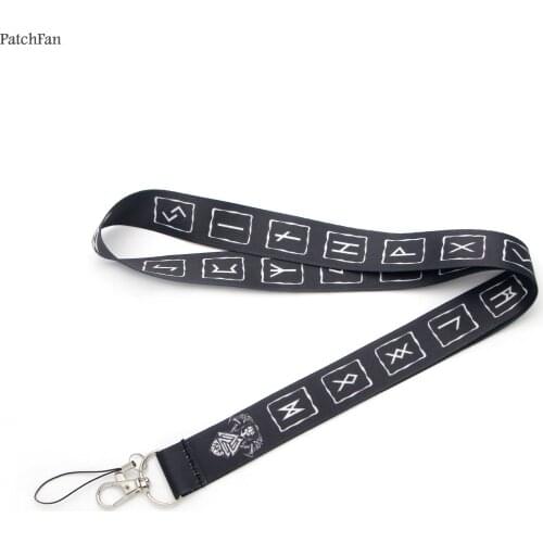 A0314 Patchfan Newest Viking Symbol Lanyard for Key Phones USB Flash Drives Keys Keychains ID Name Tag Badge Holders Webbing