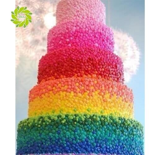 SNA Full Square/Round crystal drill Diamond embroidery rainbow cake Diamond Painting Cross Stitch Rhinestone Mosaic decoration