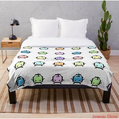 Stardew Valley Pastel Junimos Throw Blanket Sublimation Covered Blanket Bedding Flannel for Children and Adult Bedrooms Decor