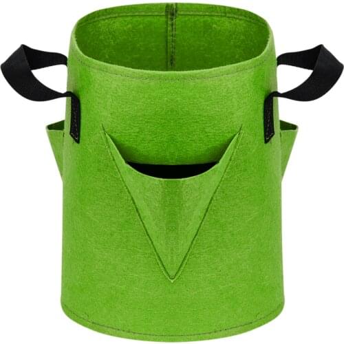 Window Vegetable Planting Grow Bag Non-Woven Breathable Nonwoven Fabric Cloth Planter Pot With Handles And Visualization Pockets