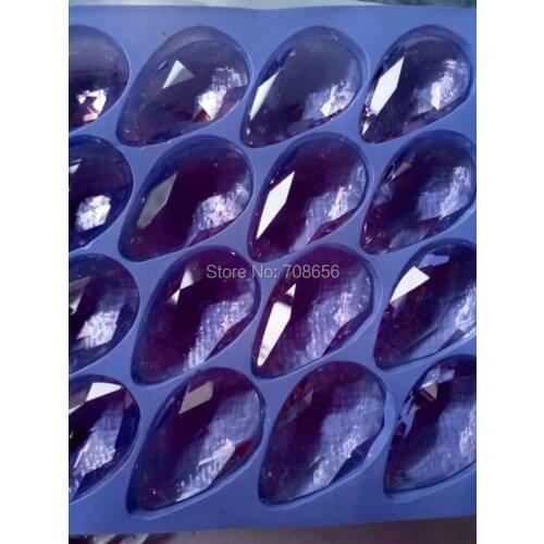 12pcs Light pink color almond shinning chandelier crystal hanging prism drop french pendant free shipping