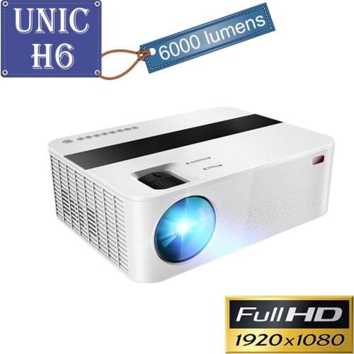 UNIC H6 Full HD Native 1920x1080 LED Projector 5000 Lumens Home Theater Beamer HDMI Video Cinema Media Player Android Optional