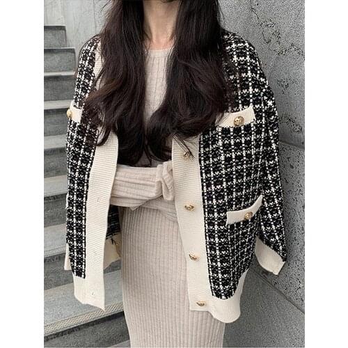 Pockets Button Knitted Cardigan Oversized Sweater Lazy Oaf Korean Style Women Winter Clothes Gilet Femme Manche Longue Loose