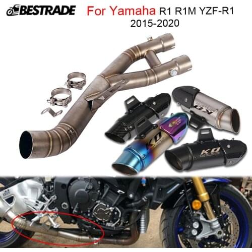Exhaust System For Yamaha R1 YZF-R1 MT10 2015-2020 Middle Link Tube Escape 60.5mm Muffler Pipe Connect Section Stainless Steel