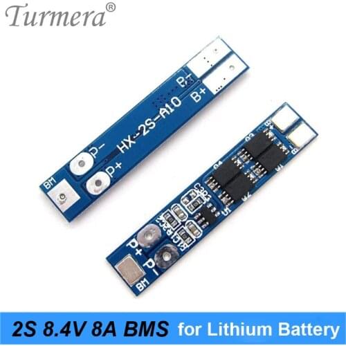 Turmera 2S 8.4V 8A BMS Lithium Battery Protection Board for 7.4V 8.4V Speaker Battery and Electric Bicycle Light Headlamp Use