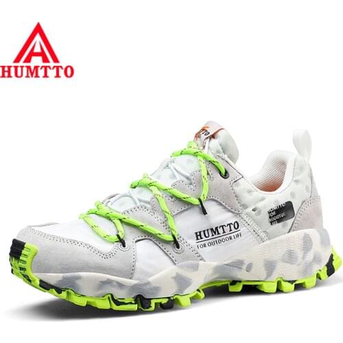 HUMTTO woman Leather Hiking Shoes Lace-up Soft Non-slip Outdoor Light Walking Sneakers women Breathable Climbing Trekking Shoes
