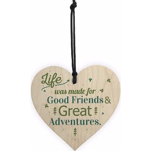 Meijiafei Friendship Sign Best Friend Plaque Sign Inspirational Wood Hanging Heart Wedding Table Decor