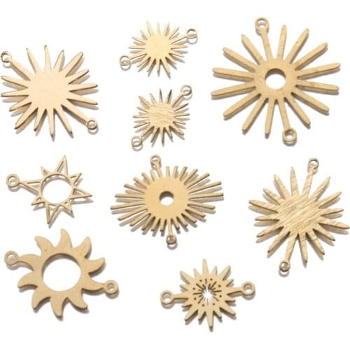 20Pcs Raw Brass Sun Flower Connector Charms Pendant For DIY Bracelet Necklace Jewelry Findings Making 26*22mm