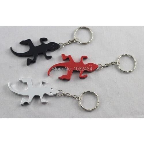 1200 pcs/lot Beer Bottle Opener geckos shaped KeyChains Aluminum Alloy Can Open Tools Promotion Gift-Free Shipping