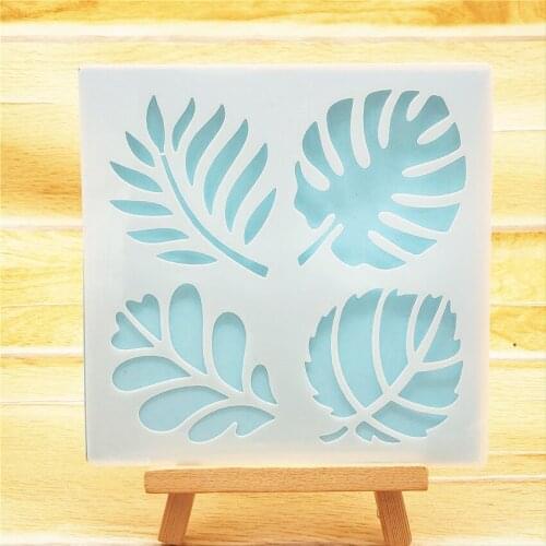 13x14cm leaves Scrapbook Stencils Spray Plastic Mold Shield DIY Cake Hollow Embellishment Printing Lace Ruler Valentine