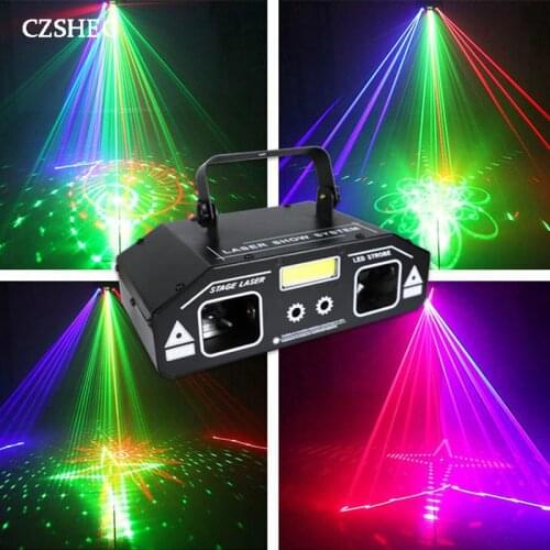 3 IN 1 DJ Disco Laser Beam Scanner Patterns Star Strobe Light Projector Party Holiday Bar Dance Xmas Stage Lighting Effect