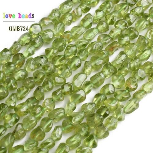 4-6mm Natural Irregular Olive Peridot Stone Beads for Jewelry Making DIY Bracelet 15'Strand Loose Spacer Beads