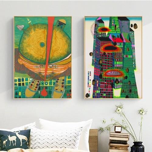 Abstract Boy With Green Hair Modern Wall Decor Canvas Painting Poster And Prints Colourful Art Picture For Kids Room Decoration