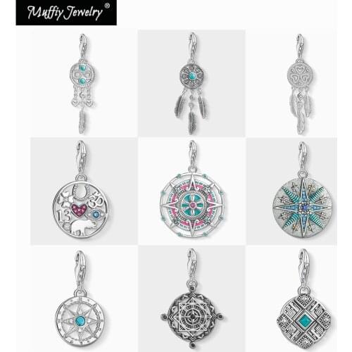 Mayan Calendar Dreamcatcher Lucky Symbol Charm 2020 925 Sterling Silver Gift Fit Bracelet Europe Club Good Jewelry For Men Women