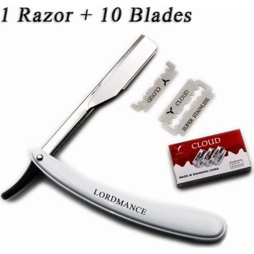 1 set Men/Female/Woman Straight Barber Edge Steel Razors Folding Shaving Knife Hair Removal Tools With 10 pcs Blades