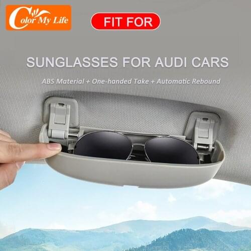 New Upgrade Car Glasses Case Sun Glasses Holder Sunglasses Box for Audi A4 B8 B9 A3 8V Q3 Q5 Q7 Q2 A6 2013 - 2021 Accessories