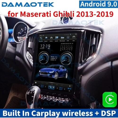 DamaoTek Android 9.0 4G 64G ROM 12.1'' Tesla Vertical Screen Car Navigation GPS For Maserati Ghibli 2013-2019 Radio Player