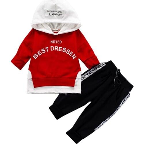 Kids clothes 1-4 Age boy girl Spring Autumn sports two-piece alphabet print Korean jacket + pants fashion Quality child clothing