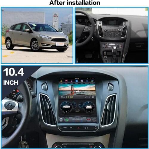 For Ford Focus 2010-2017 64G Verticl Screen Tesla Stijl Android 9.0 Auto Multimedia Speler Auto Gps Audio radio Stereo Head Unit