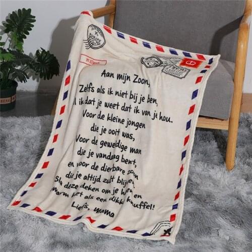 Nertherland Flannel Blanket To My Daughter Son Wife Letter Printed Quilt Blankets Positive Encourage Love Gift Ribbon Package