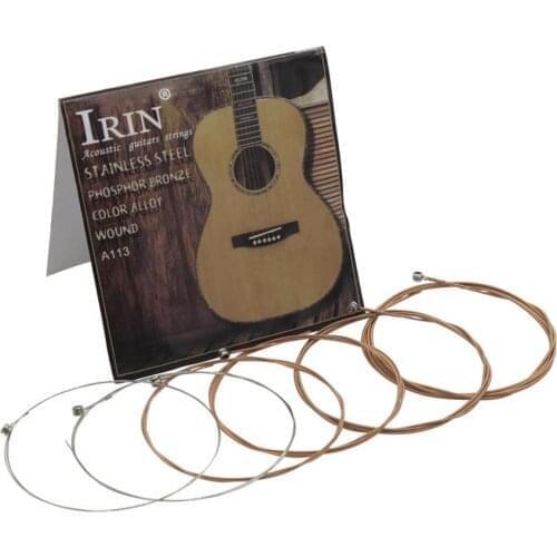 IRIN quality A113 Acoustic Guitar Strings Folk Guitarra Stainless Steel Wire Core Copper Alloy Wound Musical Guitar Accessories