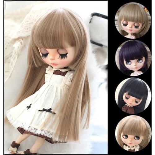 The Blythes doll wig is suitable for 1/6 size stylish versatile princess with a fringe cut with high temperature straight hair