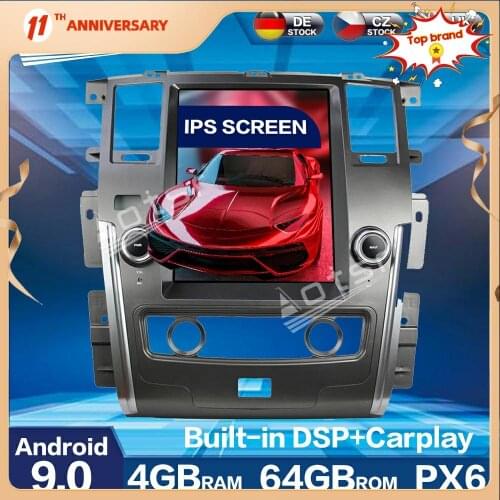 For NISSAN PATROL 2010 - 2014 Android 9.0 Multimedia Player Tesla Screen 4G+64GB Car Radio Auto GPS Navigation DSP carplay WIFI
