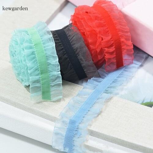 Kewgarden Handmade Tape Packing Webbing 1" 25mm Velvet Organza Bouncy Ribbon DIY Hairband Accessories Satin Ribbons 10 Yards
