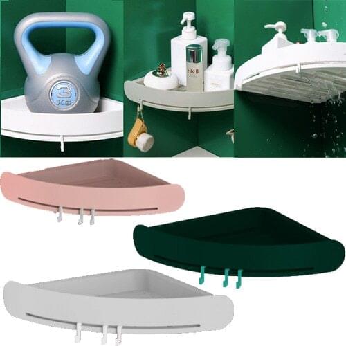 NEW Hot Fashion Shelf Bathroom Shower Triangular Shelf Shower Corner Snap Shelves Bath Storage Holder Home Organizer Rack