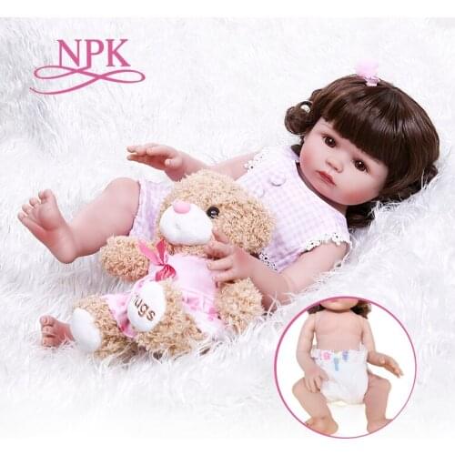 47CM big baby Original NPK new full body very soft silicone bebe doll reborn toddler girl princess doll Christmas Surprice