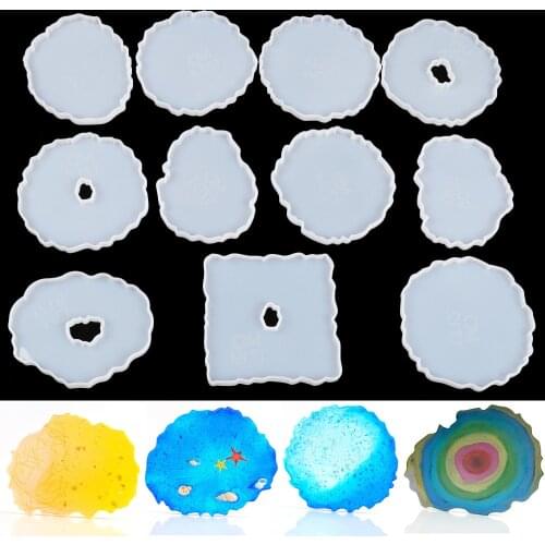 Transparent Fluid Irregular Wave Coaster Mold Cup Mat Resin Casting Molds Silicone Epoxy Jewelry Pendant Making Mould Clay Tool