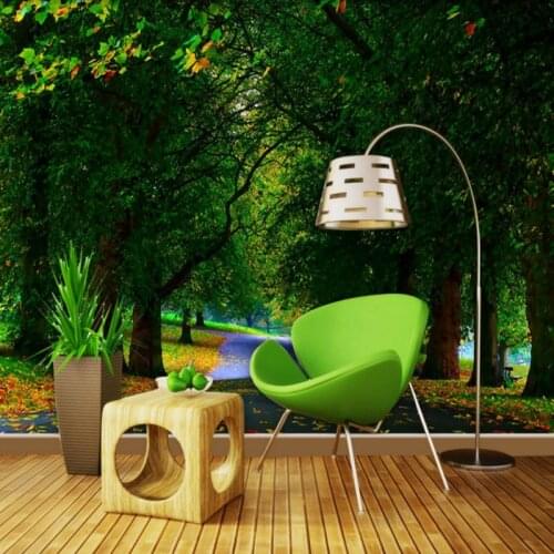Drop Shipping Custom Photo Wallpaper Beautiful Natural Scenery Shade Of Trees Murals Bedroom Decorative Background Wallpaper