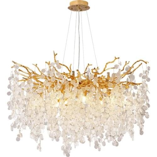 Nordic Luxury LED Crystal Chandeliers Home Decoration Art Kitchen Hanging Lamp Dining Living Room Hotel Indoor Lighting Fixtures