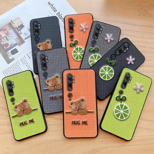 Luxury Embroidery For xiaomi mi note 10 pro phone Case Fashion Silicone for xiaomi mi cc9 pro cases Cover Funda Cloth Cute Koala