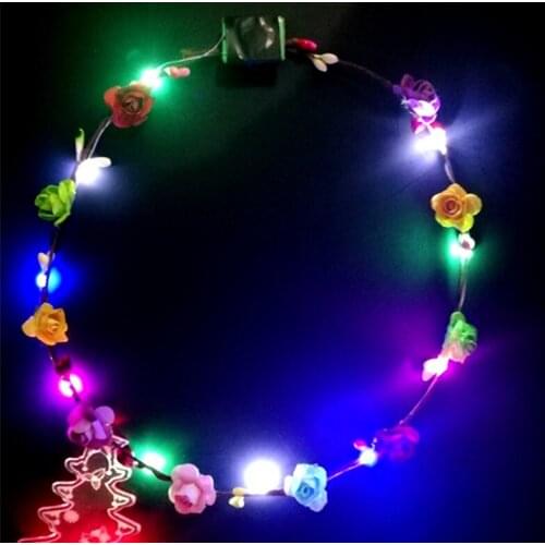 Christmas prom party New Years glowing gift wreath combination Led glowing tiara glowing toy headband push toy gift whilesale