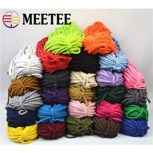 85Meters 7mm 8 Shares Round 100% Cotton Cord Decorative Rope Twisted Ropes Braided Drawstring DIY Home Textile Craft