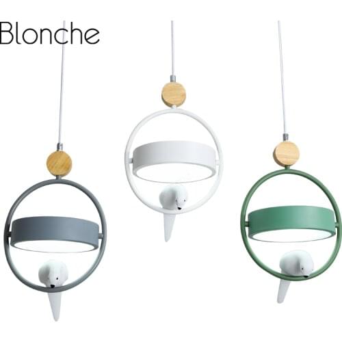 Nordic Macaron Pendant Lights Modern Little Bird Hanging Lamps for Bedroom Kitchen Creative Light Fixtures Led Iron Luminarias