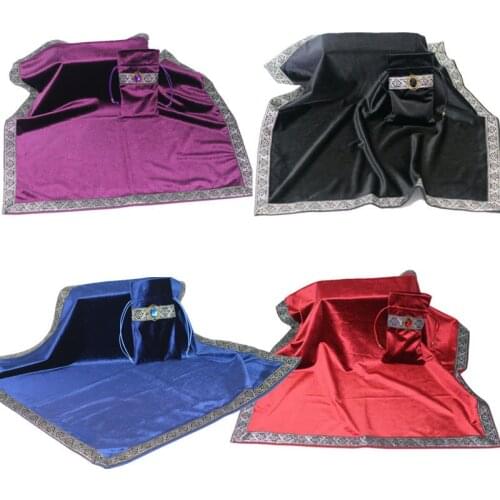 Tarot Tablecloth Board Game Accessories With Bags High Quality Flocking Fabric Beautiful Stone By Hand