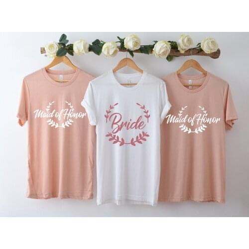 Bride Maid of Honor Bachelorette Party Tshirt Fashion Aesthetic Cotton Women T Shirt Plus Size Short Sleeve Tops O Neck Tees