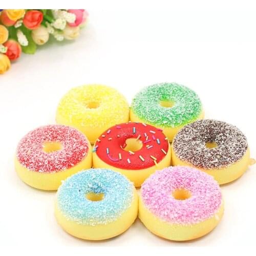 Squeeze Stress Reliever Soft Colourful Donut Slow Rising Toy Adult Gift