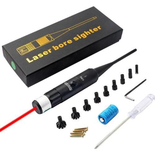 Tactical Windage Elevation Adjustable Green Dot Laser Boresighter Bore Sight Kit for All .177 to .54 Caliber Pistols Rifles