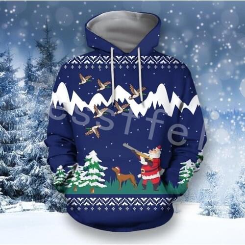 Tessffel Merry Christmas Santa Claus 3D Printed Hoodies Sweatshirts Zip Hooded For Men And Women Casual Streetwear Style-C29