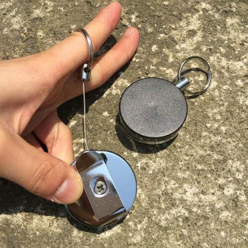 Bycobecy Stainless Steel Round Smart Key Holder Fashion Key Organizer Car Key Case Keychain Key Wallets High Quality Stretchable