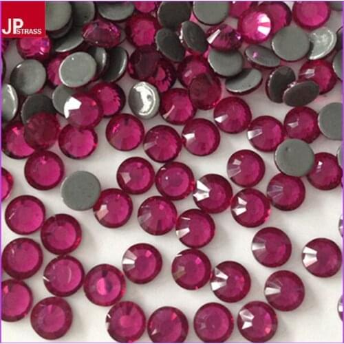 Stock!! 4mm ss16 Fuchsia Austrian hot-fix rhinestone hair accessory ;wedding dress of hot fix rhinestones wholesale price