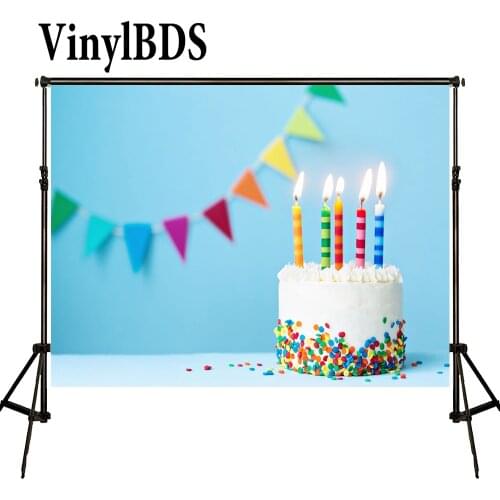 VinylBDS Photo Background Newborn Birthday Backdrops Cake Background Blue Photos for Photos studio shoot