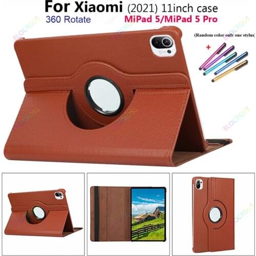 360 Rotating PU Leather Case For XiaoMi mipad 5 MiPad 5 Pro 11 inch Tablet Funda Cover for Mi Pad 5 pro 11 2021 Stand Shell +Pen
