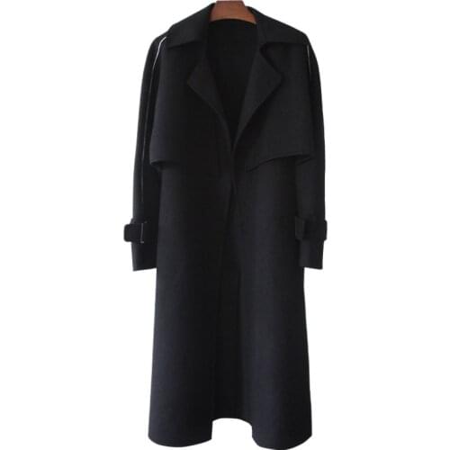 High Quality Woolen Coat Women 2019 New Korean Jacket Solid Color Double Sided Cashmere Parker Casual Woolen Coats Autumn Winter