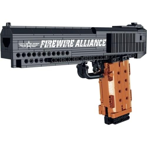 High-Tech WW2 Toy Gun Series Bricks Toys Military Weapon Armed Desert Eagle Pistol Building Blocks Simulation Model Kit
